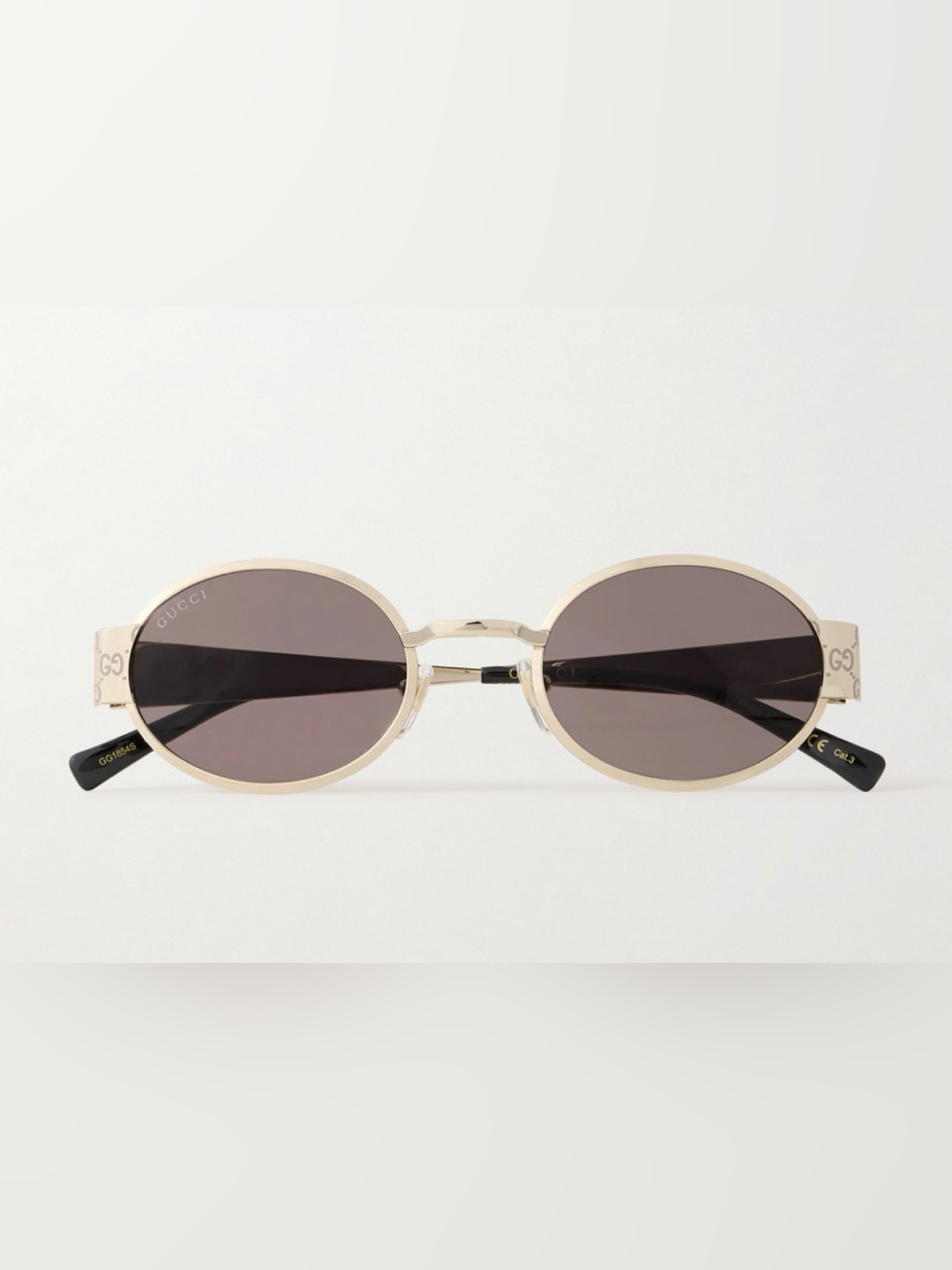 Gucci Oval Frame Gold Tone Sunglasses (Gg1854s)